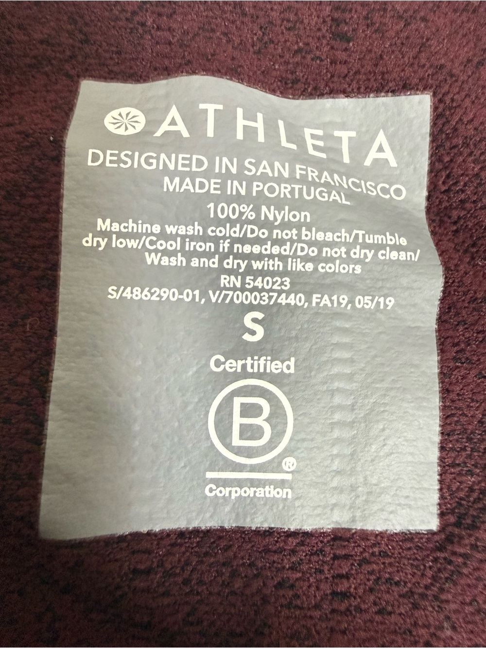 Athleta‎ Ruched Racerback Active Tank Burgundy- Size Small - Picture 2 of 5